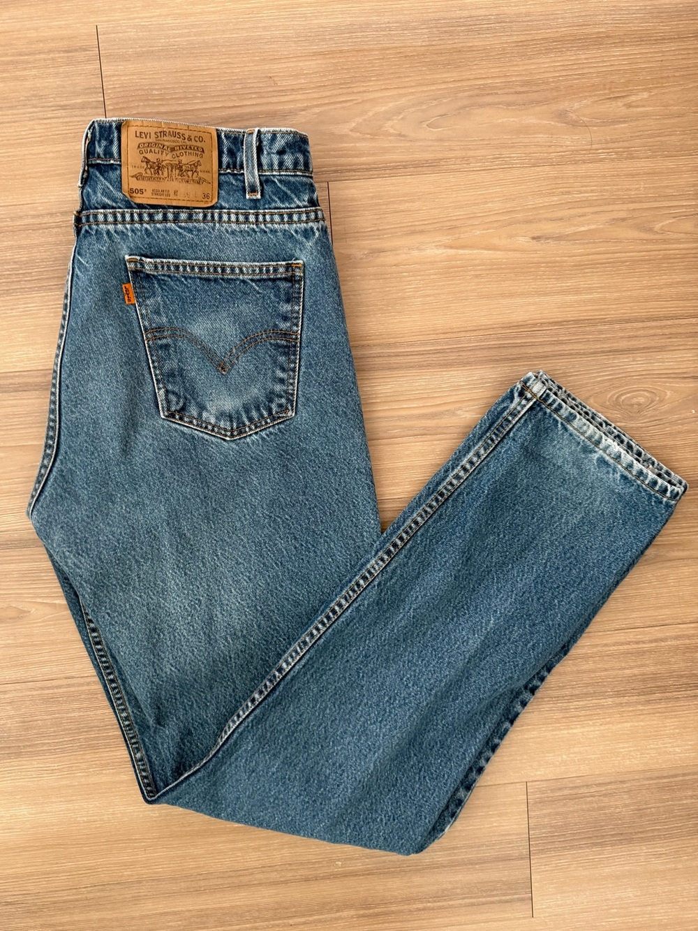 Vintage Levis 505 Orange Tab 36/36 Actual 32x35